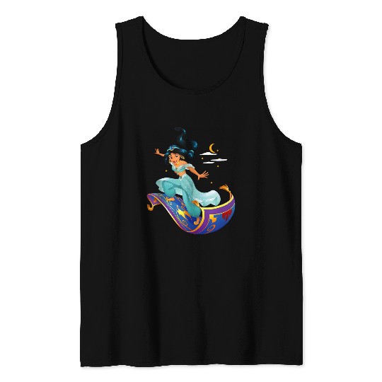 Disneyss Aladdin Princess Jasmine Magic Carpet Pose Tank Tops