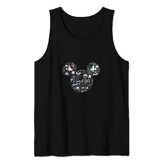 Disney I Said Yes Engagement Proposal Mickey Head Icon Tank Tops