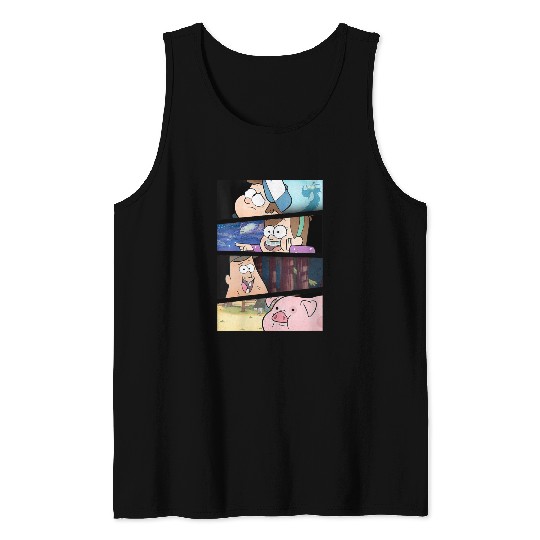 Disneyss Gravity Falls Group shots Split Panels Scene Logo Tank Tops