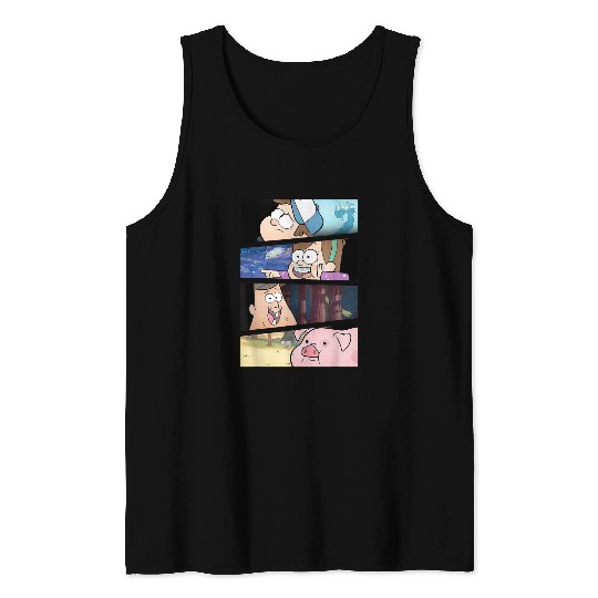 Disneyss Gravity Falls Group shots Split Panels Scene Logo Tank Tops