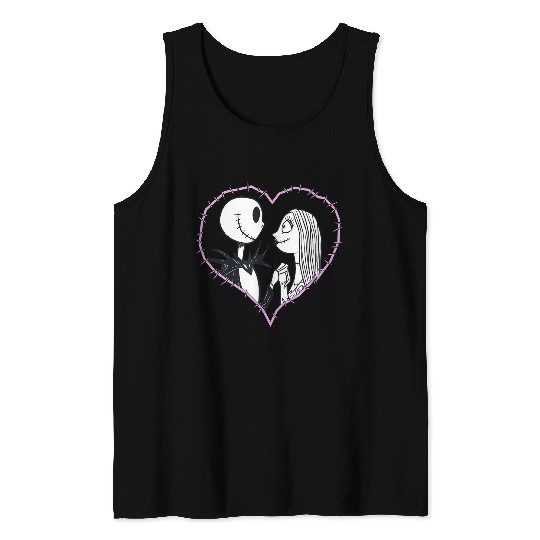 Disneyss The Nightmare Before Christmas Jack Sally Heart Tank Tops