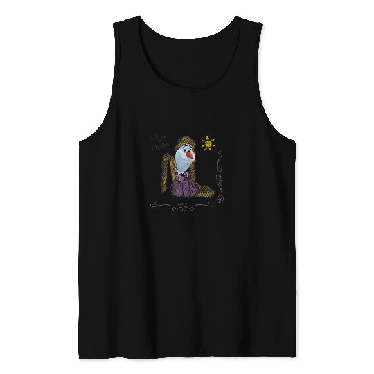 Disney Olaf Presents Rapunzel Costume Sketch Tank Tops