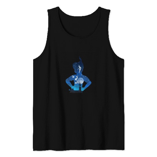 Disney Peter Pan Midnight London Flight Silhouet Tank Tops