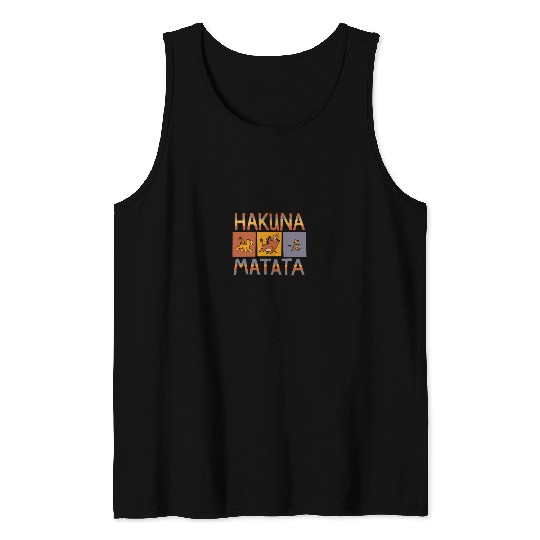 Disneyss The Lion King Hakuna Matata Solid Blocks Tank Tops
