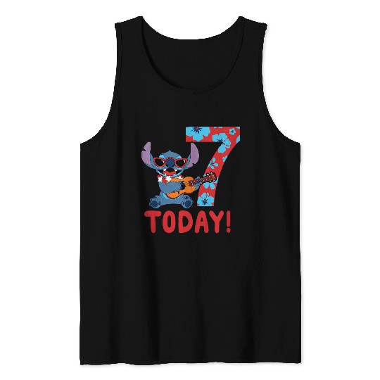 Kids Disney Lilo Stitch Tropical Birthday 7 Years Old Today Tank Tops