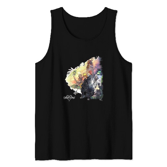 Disneyss Kingdom Hearts Characters Clock Tower Group shots Tank Tops