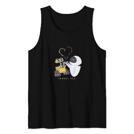 Disney Pixar Wall-E Eve Heart Sparks Fly Tank Tops
