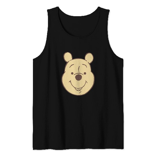 Disney Winnie The Pooh Classic  Bear Big Face Tank Tops