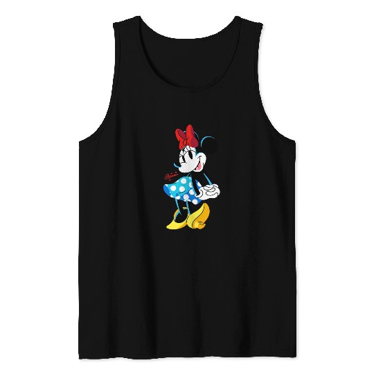 Disney Minnie Mouse Polka-Dot Skirt Cute Retro  Pose Tank Tops