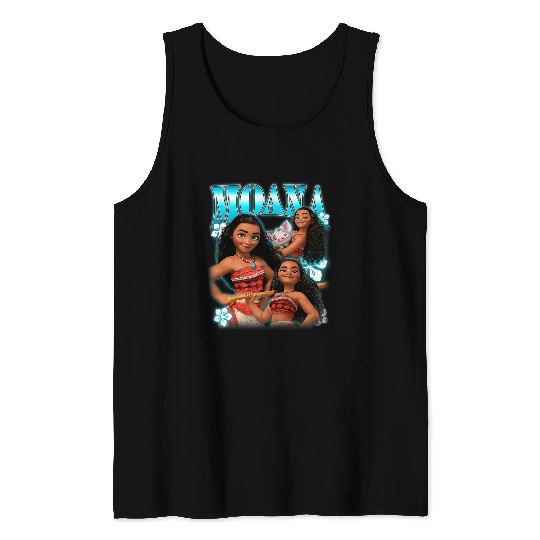 Disney Moana Cute Pua And Moana Brave Pose Collage Poster Tank Tops
