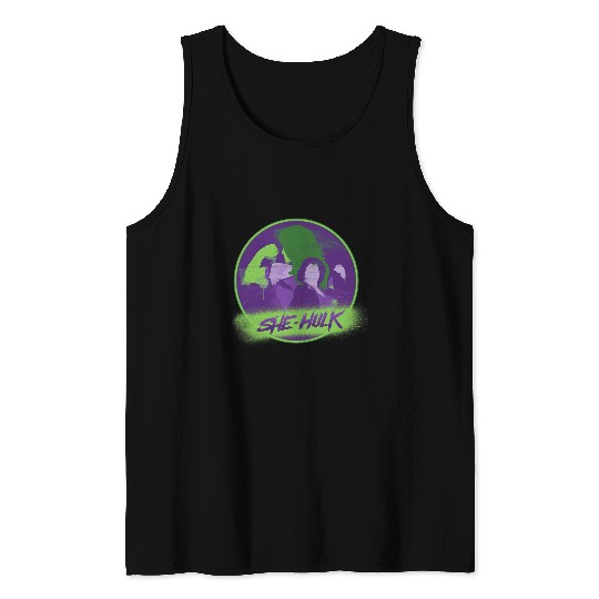Marvel Studios She-Hulk Disney Plus Spray Paint Tank Tops