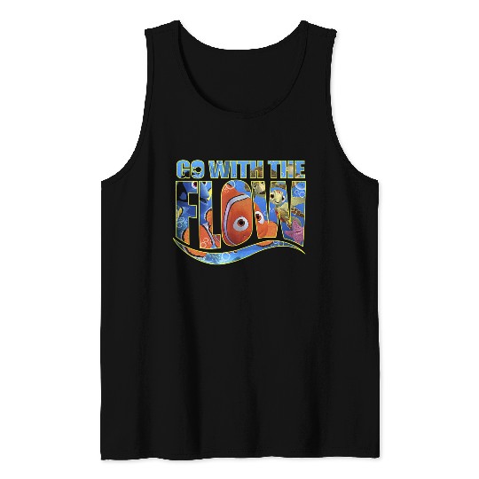Disneyss Pixars Finding Nemo Go With The Flow Logo Filled Tank Tops
