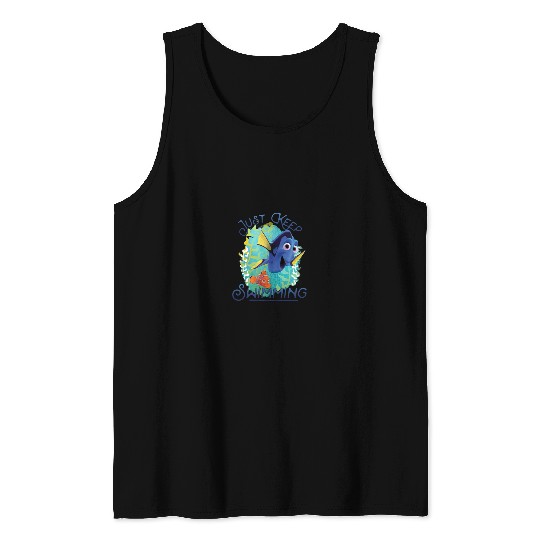Disneyss Pixars Finding Dory Just Keep Swimming Ocean Logo Tank Tops