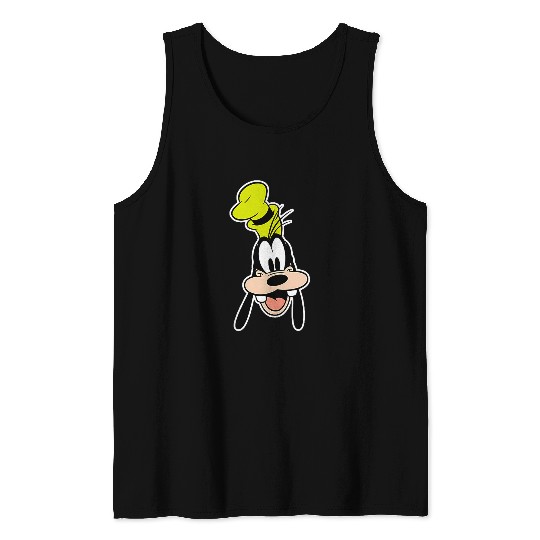 Disney Mickey And Friends Goofy Face Small Pocket Logo Tank Tops