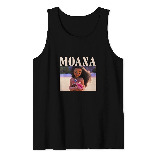 Disney Princess Moana Holding Seashell  Portrait Tank Tops
