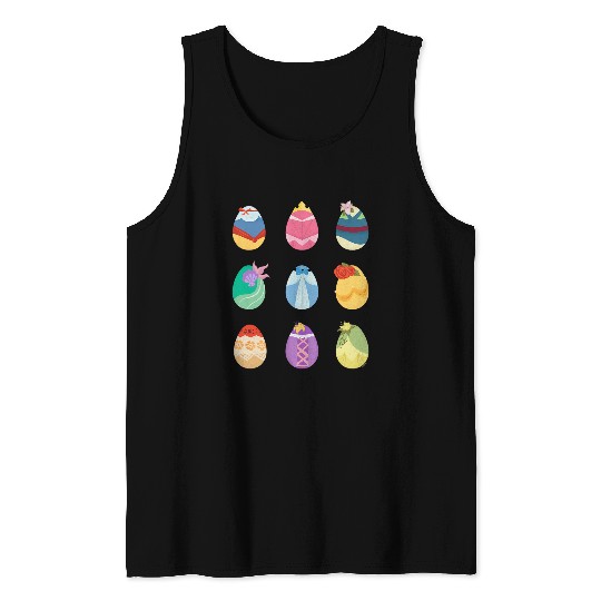 Disney Princess Easter Spring Nine Decorated Easter Eggs Tank Tops