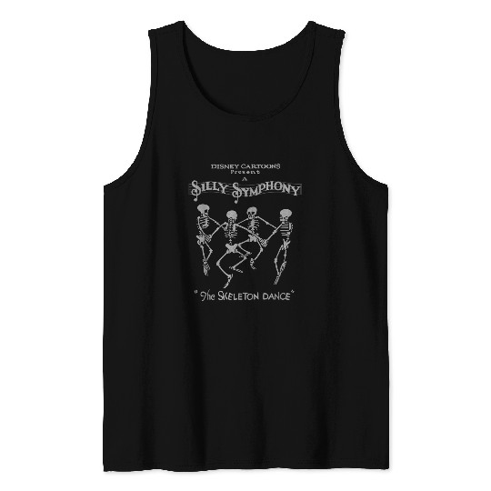 Disney Silly Symphonies The Skeleton Dance Vintage Logo Tank Tops