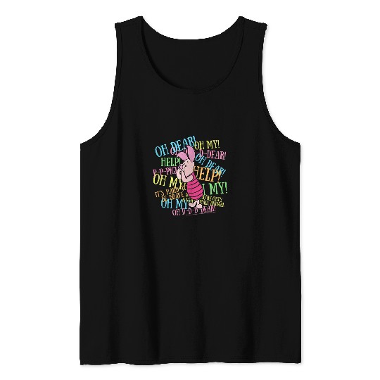 Disney Winnie The Pooh Piglet Scared Quotes Tank Tops