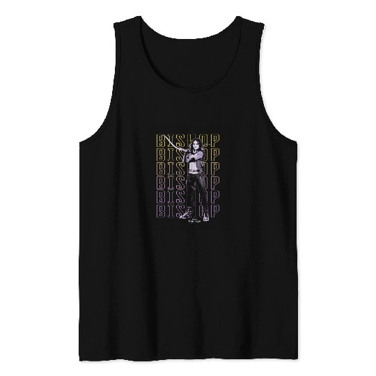 Marvel Hawkeye Disney Plus Bishop Text Stack Pos Tank Tops