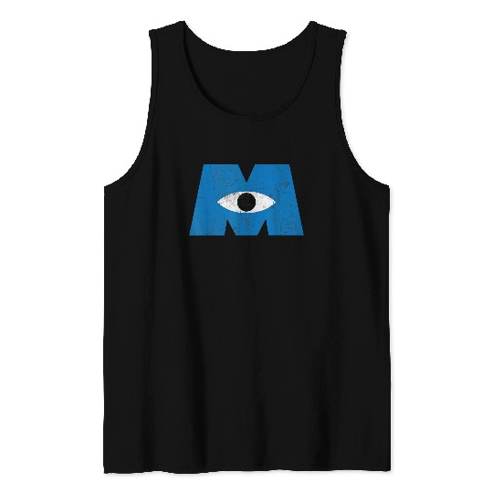 Disney Monsters, Inc Distressed Cyclops Blue Logo Tank Tops