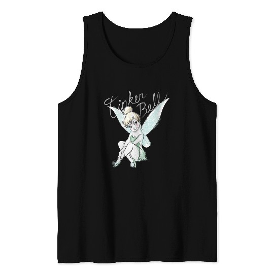 Disneyss Tinker Bell Sitting Tank Tops