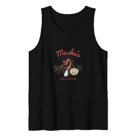 Disney Mulan Mushu'S Bed Breakfast Poster Tank Tops