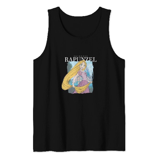 Disney Tangled Princess Rapunzel Distressed Portrait Tank Tops