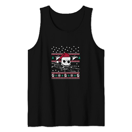 Disney Nightmare Before Christmas Jack Bw Tank Tops