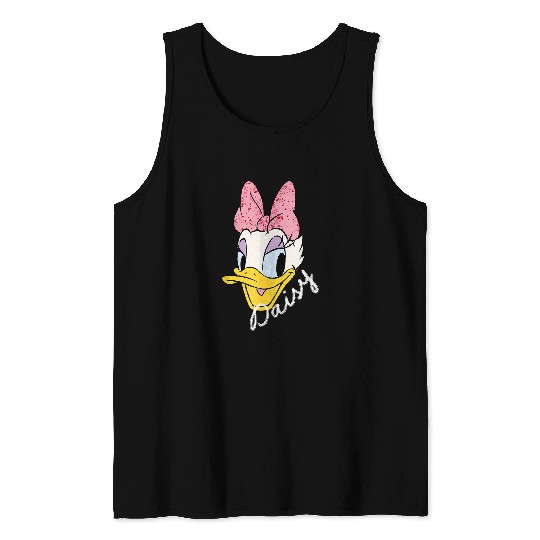 Disneyss Daisy Duck Sassy Glamorous Speckled Bow And Name Tank Tops