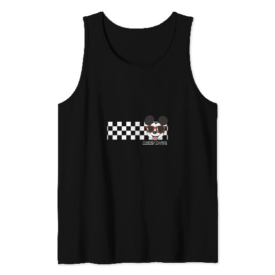 Disney Mickey And Friends Mickey Mouse Checkerboard Stripe Tank Tops