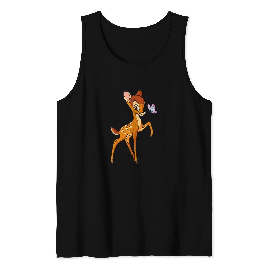 Disney Bambi Young Bambi Classic Cute Happy Pose Logo Tank Tops
