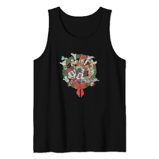 Disneys Group Shot Christmas Wreath Tank Tops