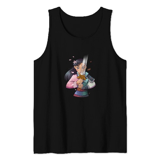 Disney Mulan Anime Half Girl Half Warrior Tank Tops