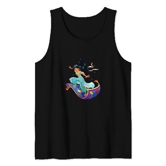 Disneys Aladdin Princess Jasmine Magic Carpet Pose Tank Tops