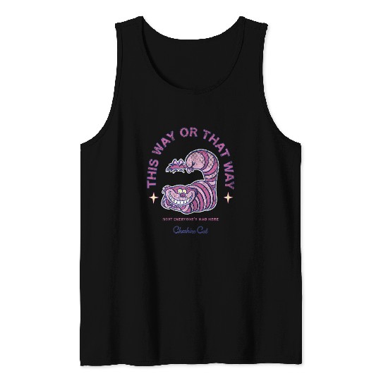 Disneyss Alice In Wonderland Cheshire Cat Way Big Chest Logo Tank Tops