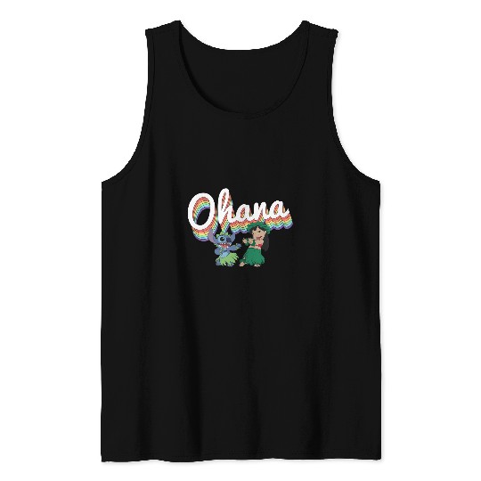 Disney Lilo Stitch Pride Ohana Rainbow Tank Tops