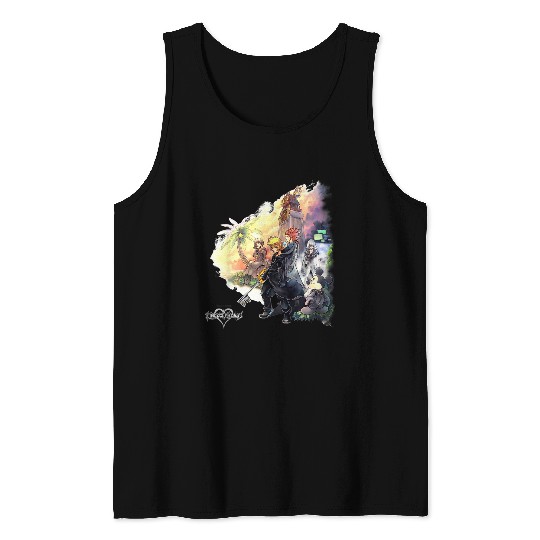 Disneyss Kingdom Hearts Characters Clock Tower Group shots Tank Tops