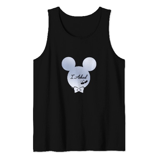 Disney I Asked Proposal Engagement Ring Bow Tie Mickey Tank Tops