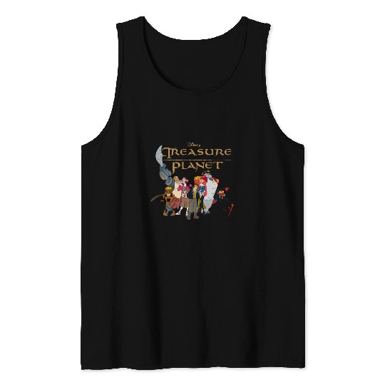 Disneys treasure planet logo and characters long sleeve Tank Tops