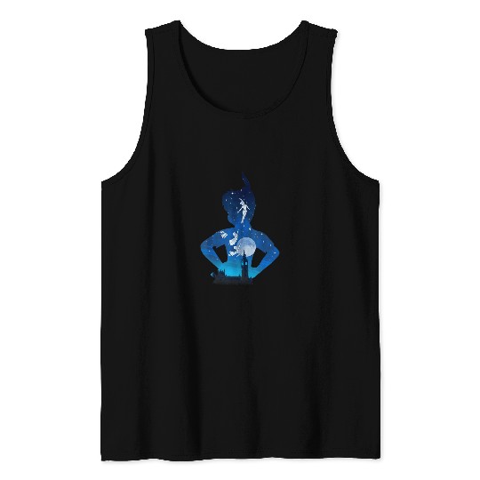 Disney Peter Pan Midnight London Flight Silhouet Tank Tops
