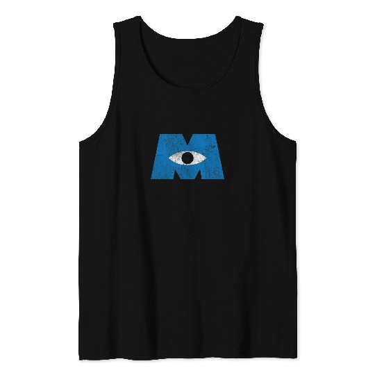 Disney Pixar Monsters Inc Distressed Cyclops Blu Tank Tops