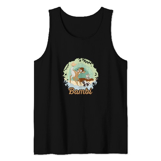 Disney Bambi Thumper And Flower Paper Cut Portrait Tank Tops