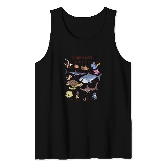 Womens Disney Pixar Finding Nemo Fish Guide V-Neck Tank Tops