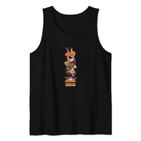 Bob's Burgers Group Shot Burger Stack Tank Tops