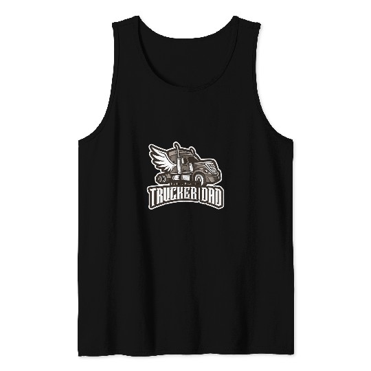 Discover Trucker Dad My Kids Miss Truck Driver Fathers Day wings Tank Tops