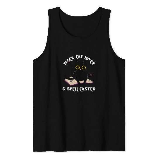 black cats on Magic Spell Book Wiccan Pagan Reader Book Lover Tank Tops