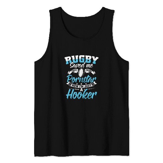 Funny Rugby Player Outfit Rugby Saved Me Tank Tops