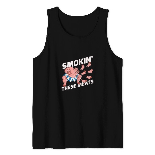 Smokin These Meats Pork Karate Delicious Ham Tank Tops