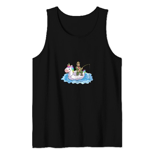 Funny Fishing Swim Tire Rubber Boat for Fisherman Angler Tank Tops