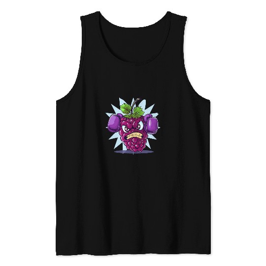 Angry Blackberry with punching gloves for sport fans Tank Tops